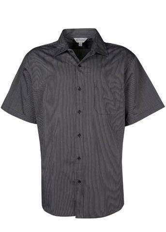 Aussie Pacific Men's Henley Short Sleeve Shirt 1900s Corporate Wear Aussie Pacific Black/Silver XXS 